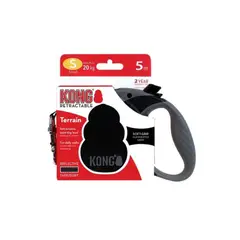 KONG - Correa Retractil Terrain Small Negra 20 Kg