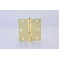LOCK - Bisagra Cuadrada 3'' x 3'' Latón Brillante 6 Orificios