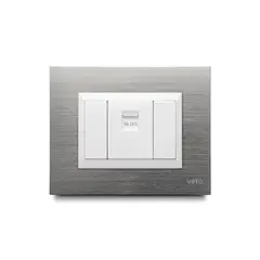 VETO - Toma Datos Rj 45 Aluminio Blanco