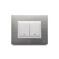 VETO - Interruptor Doble Conmutable Aluminio Blanco