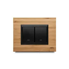 VETO - Interruptor Doble Conmutable Bambú Negro