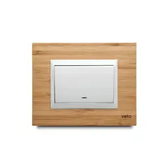 VETO - Interruptor Sencillo Conmutable Bambú Blanco