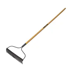 SURTEK - Rastrillo para Jardín 15 Dientes Mango Madera 48''