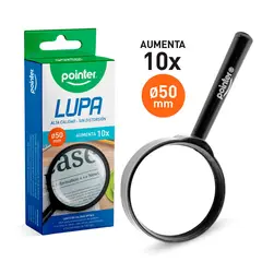 POINTER - Lupa Aumento Lente Vidrio 50 Mm Aumento 10X Set X 12 Unidades