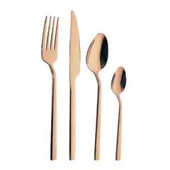 KW - Cubiertos Loire Cobre 4 Puestos 16 Piezas Inoxidable