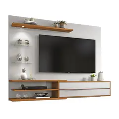 MULTIMUEBLES - Panel para TV 60” 58x19.5x36 Blanco/Café
