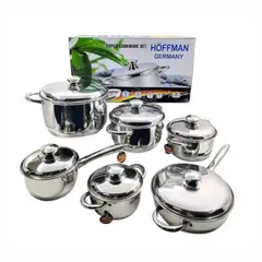 HOFFMANN - Juego de Ollas Acero Quirurgico Inoxidable Hoffman 12 piezas