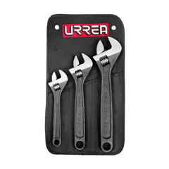 URREA - Juego de Llaves Expansivas 3 Piezas 8'' 10'' 12'' Fosfatizadas