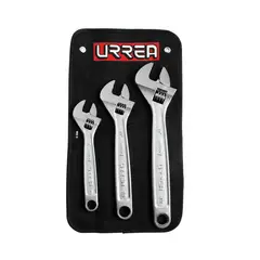 URREA - Juego de Llaves Expansivas 3 Piezas 8'' 10'' 12'' Mango Ergonómico