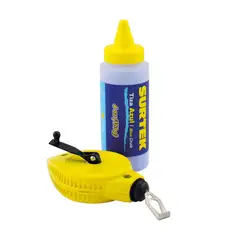 SURTEK - Juego de Tiralíneas Cimbra Metálica con Tiza 30 m 4 Oz