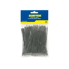 SURTEK - Set x 50 Amarres Plásticos Negros 160 mm x 4.8 mm