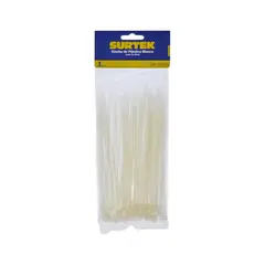 SURTEK - Set x 100 Amarres Plásticos Beige 100 mm x 2.5 mm