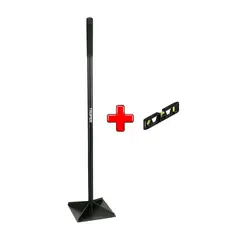 TRUPER - Pisón 25 x 25 cm Mango Acero 119 cm + Nivel Torpedo