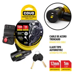 COVO - Candado de Cable 12mmx1m Uso Ligero Pza