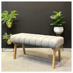 JUST HOME COLLECTION - Puff Damasco Patas en Roble 105 cm