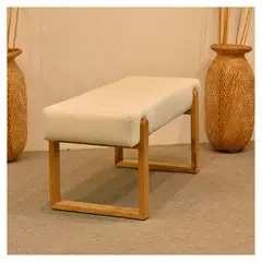 JUST HOME COLLECTION - Puff Beirut Beige Patas en Roble 104 cm