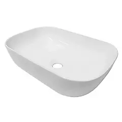CCOL - Lavamanos Cerámica Sobreponer Rectangular Borde Semicurvo Blanco 40Cm*30Cm*14Cm