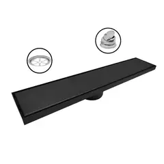 CCOL - Rejilla Rectangular Piso Invisible 50x10 Sin Borde Negra