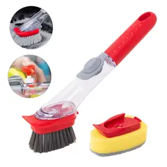 TRIPLE CLEAN - Cepillo Lavaloza Con Dispensador De Jabón