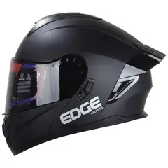 EDGE HELMETS - Casco Edge Abatible Boston Solido Negro Mate m