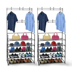 ENERGY PLUS - Set X2 Organizador de Ropa Y Calzado 5 Niveles con Ganchos