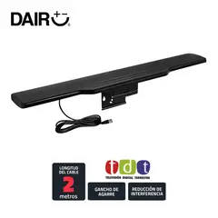 DAIRU - Antena Tdt Interior Con Soporte Superior +Cable 2M