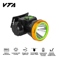 VTA PLUS - Linterna Recargable Manos Libres Alcance 50 Metros