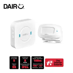 DAIRU - Sensor Anunciador Con Amplificador Inalámbrico 8 m
