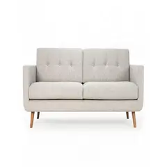 SOFA MARKET - Sofa Deluxe 2 Puestos Tela Gris Claro