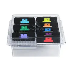 ANDIS - Juego de 8 Guias Metálicas Peluqueria Canina Tamaño Wide