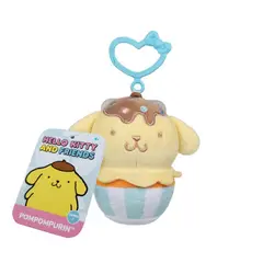 HELLO KITTY - Peluche Llavero 10cm Pompompurin Celeste Amarill