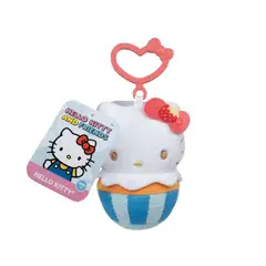 HELLO KITTY - Peluche Llavero 10 cm Blanco Azul