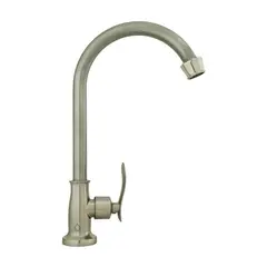 GENERICO - Llave Lavaplatos Base Curva Cuello Ganso Satinada