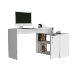 VIRTUAL MUEBLES - Escritorio en L Axis Blanco Duqueza 71x125cm