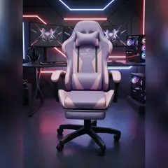 MAXPLAYGT - Silla Gamer Vibracion Lumbar Lila Rosa
