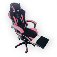 MAXPLAYGT - Silla Gamer Oficina Reposapies Negro- Rosado