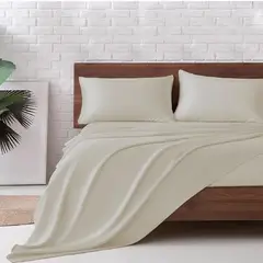 MY HOME STORE - Sábana De Seda | Beige Queen