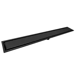 GRIFOS CENTER - Rejilla De Piso Invisible 80*10cm Negro Mate