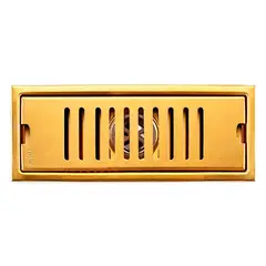 GRIFOS CENTER - Rejilla De Piso Ranurada Oro Cepillado 20*10cm