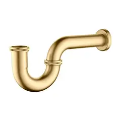 GRIFOS CENTER - Sifón En P Para Lavamanos Metalico Dorado Cepillado