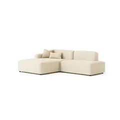 MUEBLES DE LUJO - Sofá en L Izquierdo Sky Tela Antifluidos 220x95x75 Beige