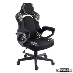 JUST HOME COLLECTION - Silla Gamer Commander Reclinable Reposa Cabezas Ajustable Giratorio 50x114,5x49 cm Negro