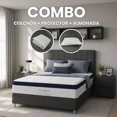HOTEL DREAMS - Combo Colchón Confort Sencillo 100X190 Cm Medio Firme Ortopédico con Almohada Y Protector