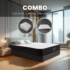 HOTEL DREAMS - Combo Colchón Energy Sencillo 100X190 Cm Medio Firme Ortopédico con Almohada Y Protector