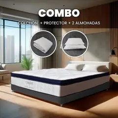 HOTEL DREAMS - Combo Colchón Confort Queen 160X190 Cm Medio Firme Ortopédico con Almohada Y Protector