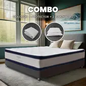 HOTEL DREAMS - Combo Colchón Vitality Queen 160X190 Cm Medio Firme Ortopédico con Almohada Y Protector