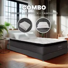 HOTEL DREAMS - Combo Colchón Elegance Pocket Queen 160X190 Cm Medio Suave Ortopédico con Almohada Y Protector