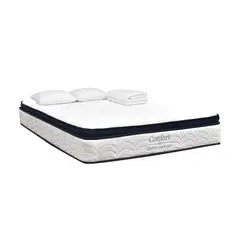 HOTEL DREAMS - Combo Colchón Confort King 200X200 Cm Medio Firme Ortopédico con Almohada Y Protector