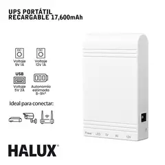 HALUX - UPS Portátil Recargable HL-19496 17.600 mAh 60W Salidas 5V/9V/12V para Router y Cámara