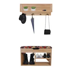 DKO DESIGN SAS - Perchero multifuncional + zapatero organizador madera